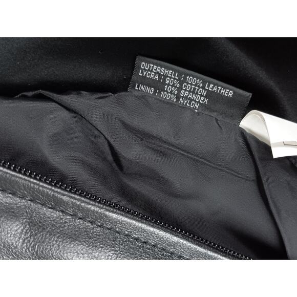 Wilsons Vintage Maxima Leather Vest Womens Large Black Zip Moto Stretch Back - Picture 5 of 12